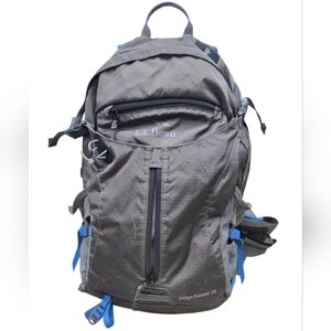 L.L.Bean Ridge Runner 20 Daypack Backpack Gray Sky Blue Hiking Lightweight Nylon